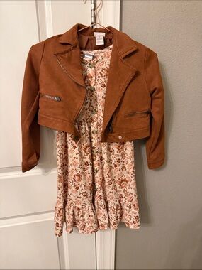 Kids dress and Cropped Moto Jacket